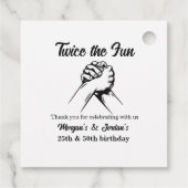 Moderne Minimale Handen Grijs Gewricht Verjaardag Bedankjes Labels (Achterkant)