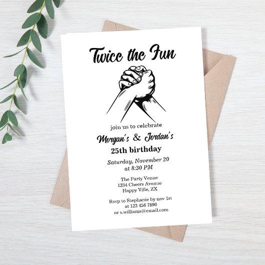 Moderne Minimale Handen Grijs Gewricht Verjaardag Kaart