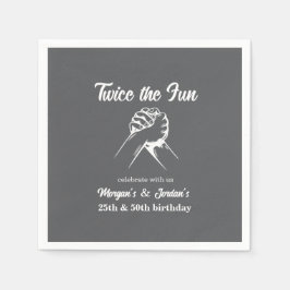 Moderne Minimale Handen Grijs Gewricht Verjaardag Servet