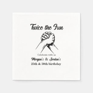 Moderne Minimale Handen Grijs Gewricht Verjaardag Servet