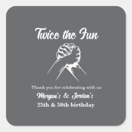 Moderne Minimale Handen Grijs Gewricht Verjaardag Vierkante Sticker