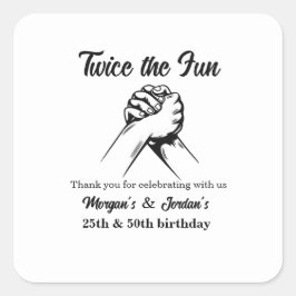 Moderne Minimale Handen Grijs Gewricht Verjaardag Vierkante Sticker