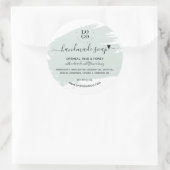 Moderne minimale handgemaakte Homemade Soap Ronde Sticker (Tas)