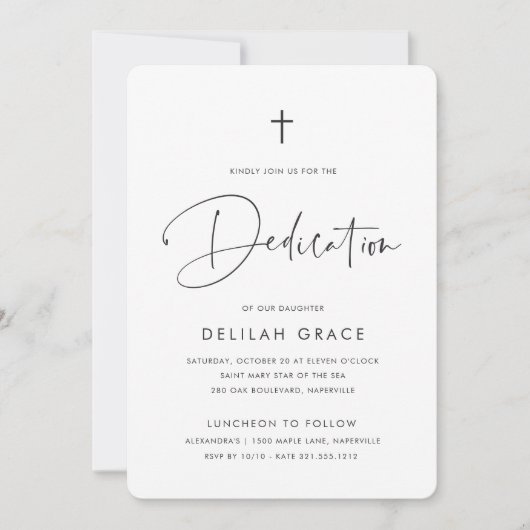 Moderne Minimale handgeschreven Baby script Kaart (Voorkant)