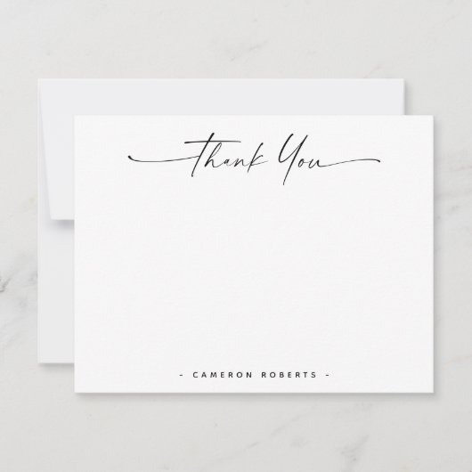 Moderne minimale handgeschreven script blanco beda notitiekaartje (Voorkant)