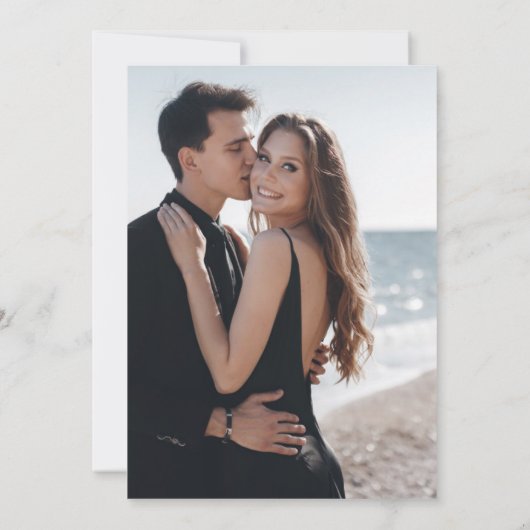 Moderne Minimale handgeschreven Script Engagement  Kaart (Achterkant)