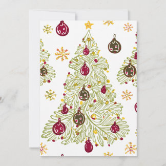 Moderne minimale handgetekende kerst-nieuwjaarskaa feestdagenkaart