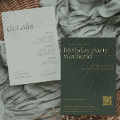 Moderne minimale handpalmen | Verjaardag Weekend Folie Uitnodiging