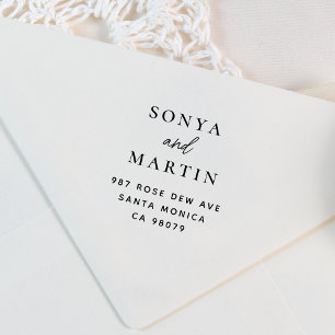 Moderne minimale handschrift koppels namen adres  zelfinktende stempel