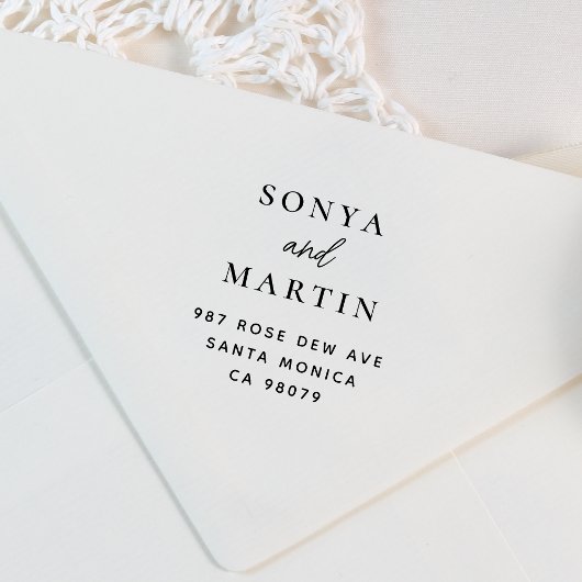 Moderne minimale handschrift koppels namen adres  zelfinktende stempel