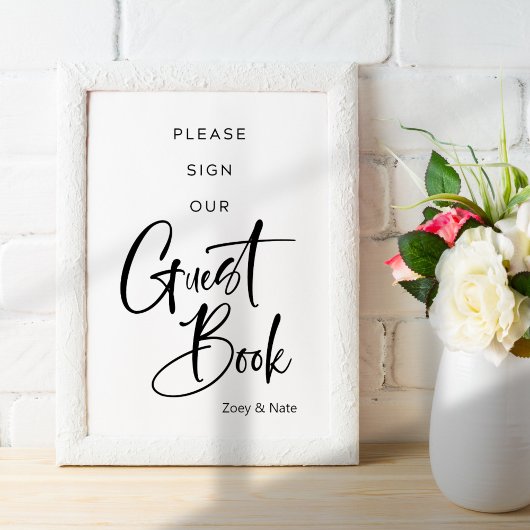 Moderne Minimale handtekening voor het Guestbook Poster