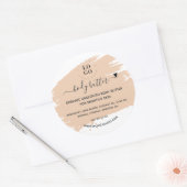 Moderne minimale hanteerbare lichaamsbutter scrub- ronde sticker (Envelop)