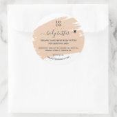 Moderne minimale hanteerbare lichaamsbutter scrub- ronde sticker (Tas)