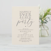 Moderne Minimale Happily Ever After Feest Ontvangs Kaart (Staand voorkant)