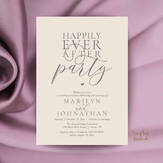 Moderne Minimale Happily Ever After Feest Ontvangs Kaart