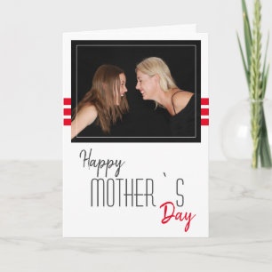 Moderne minimale Happy Moeder Day Photo Card Feestdagen Kaart