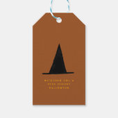 Moderne, minimale Happy Spooky Halloween Witch Pet Cadeaulabel (Voorkant)