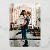 Moderne minimale hedendaagse tijd | De foto bewaar Folie Uitnodiging (Voorkant)