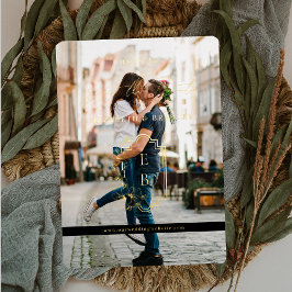 Moderne minimale hedendaagse tijd | De foto bewaar Folie Uitnodiging