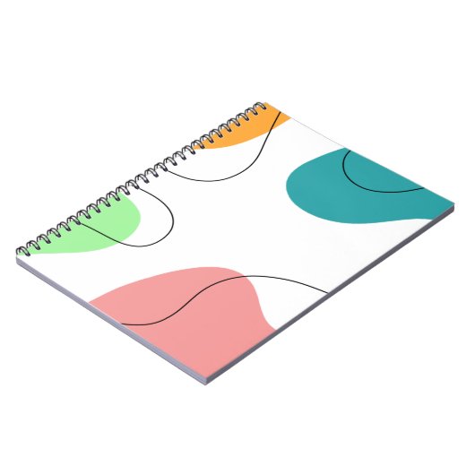 Moderne, minimale, heldere kleurenvlekken Abstract Notitieboek (Linkerzijde)