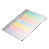 Moderne minimale, heldere weekendplanner met naam notitieblok (Schuin)