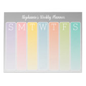 Moderne minimale, heldere weekendplanner met naam notitieblok (Voorkant)