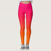 Moderne, minimale helderroze en Oranje gradiënt Leggings (Voorkant)