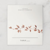 Moderne minimale herfst bladeren herfst bruiloft plaatskaartje (Buitenkant ongevouwen)