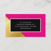 MODERNE MINIMALE HOEK gouden hoek heet roze Visitekaartje (Achterkant)