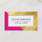 MODERNE MINIMALE HOEK gouden hoek heet roze Visitekaartje (Voorkant)