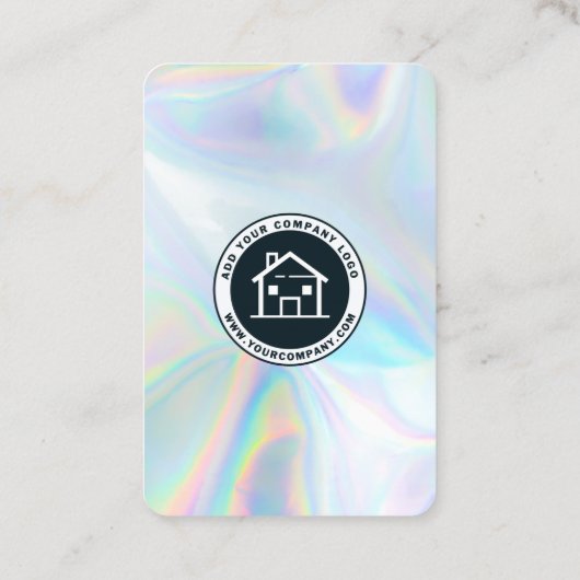 Moderne minimale holografische QR-code voor bedrij Visitekaartje (Achterkant)