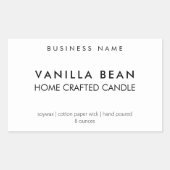 Moderne, minimale Homemade Candle Label Sticker (Voorkant)