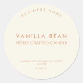 Moderne, minimale Homemade Candle Label Sticker (Voorkant)