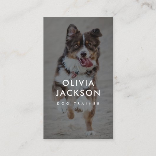 Moderne minimale hondentrainer huisdier sitter QR- Visitekaartje (Voorkant)