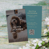 Moderne minimale hondentrainer huisdier sitter QR- Visitekaartje