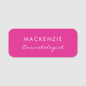 Moderne minimale Hot Pink Professional-medewerker Naamplaatje (Voorkant)