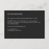 Moderne minimale houtskool bruiloft RSVP kaartje (Voorkant)