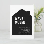 Moderne minimale huisvorm We hebben een nieuw huis Aankondiging (Staand voorkant)