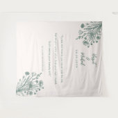 Moderne Minimale Huwelijksachtergrond Bloemen Wild Wandkleed (Voorkant (horizontaal))