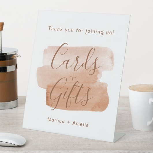 Moderne, minimale Huwelijkscadeaus voor penselen Reclamebord Met Voetstuk (Insitu)