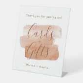 Moderne, minimale Huwelijkscadeaus voor penselen Reclamebord Met Voetstuk (Voorkant)