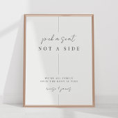 Moderne minimale huwelijksceremonie zitteken poster