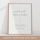 Moderne minimale huwelijksceremonie zitteken poster