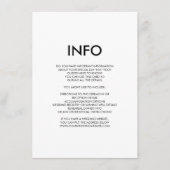 Moderne minimale huwelijksdetails / informatiekaar informatiekaartje (Voorkant)