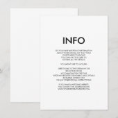 Moderne minimale huwelijksdetails / informatiekaar informatiekaartje (Voorkant / Achterkant)