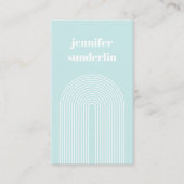 Moderne minimale ijsblauwe naam Geometrische Arch Visitekaartje (Voorkant)