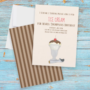 Moderne minimale ijscream-Waterverf op zaterdag Kaart