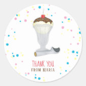 Moderne, minimale ijsvormende Waterverf Hartelijk  Ronde Sticker (Voorkant)