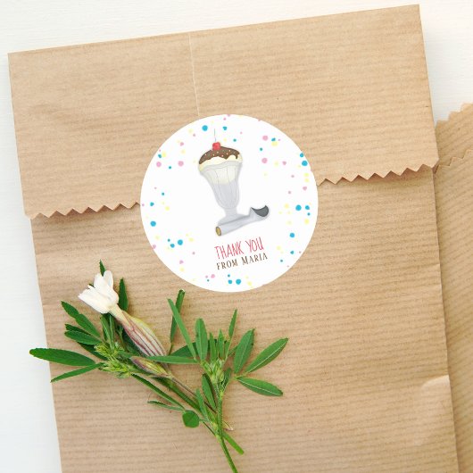 Moderne, minimale ijsvormende Waterverf Hartelijk  Ronde Sticker