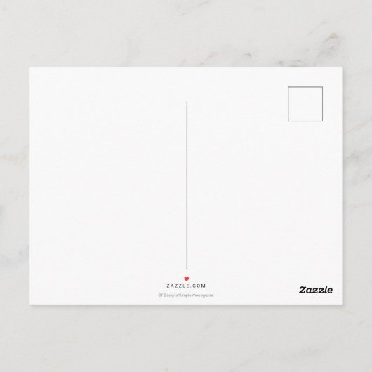 Moderne minimale Initialen en Logo naam Briefkaart (Achterkant)